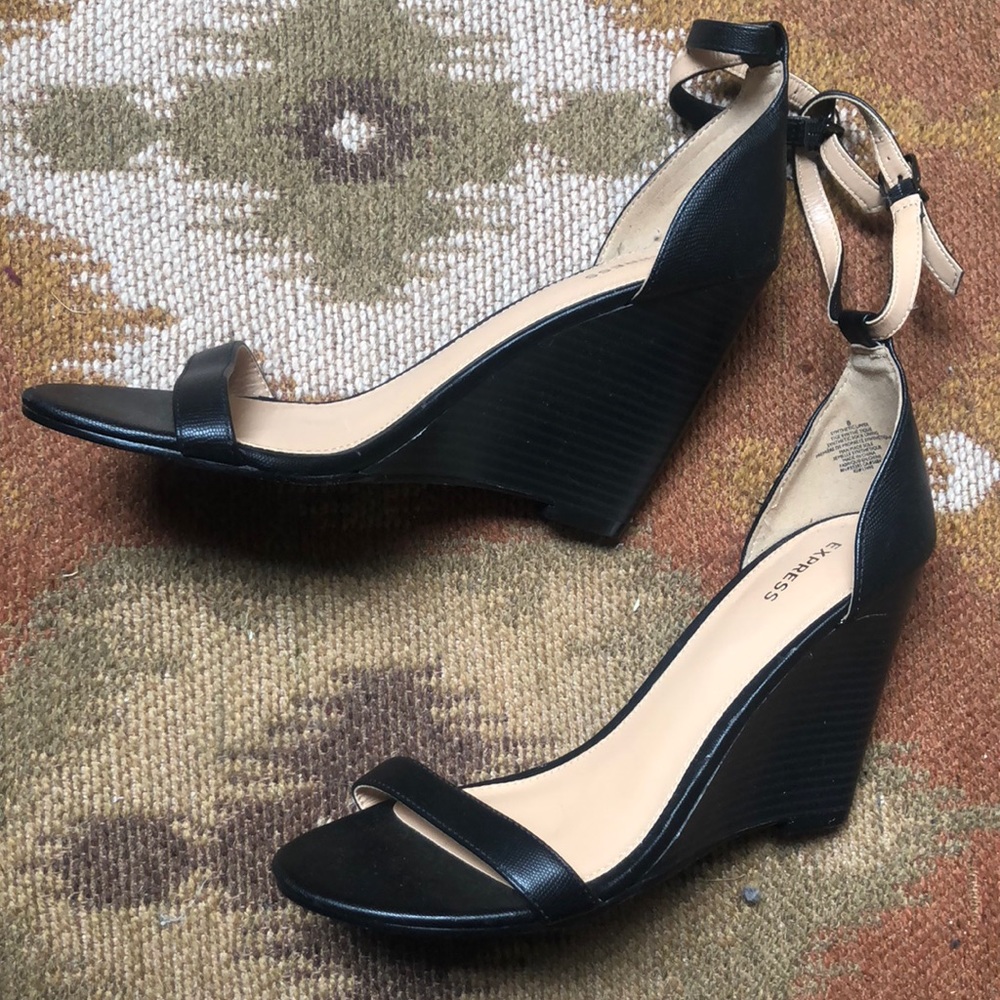 Brand new black Express wedges
